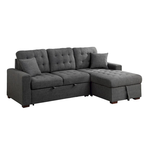 Homelegance  - McCafferty 2-Piece Sectional W/ Pull-out Bed and Right Chaise W/ Hidden Storage in Dark gray - 9916DGxSC  view 2