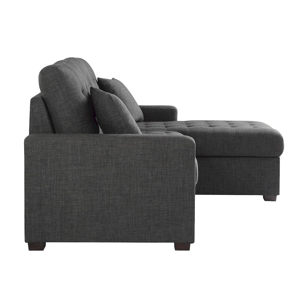 Homelegance  - McCafferty 2-Piece Sectional W/ Pull-out Bed and Right Chaise W/ Hidden Storage in Dark gray - 9916DGxSC  view 3