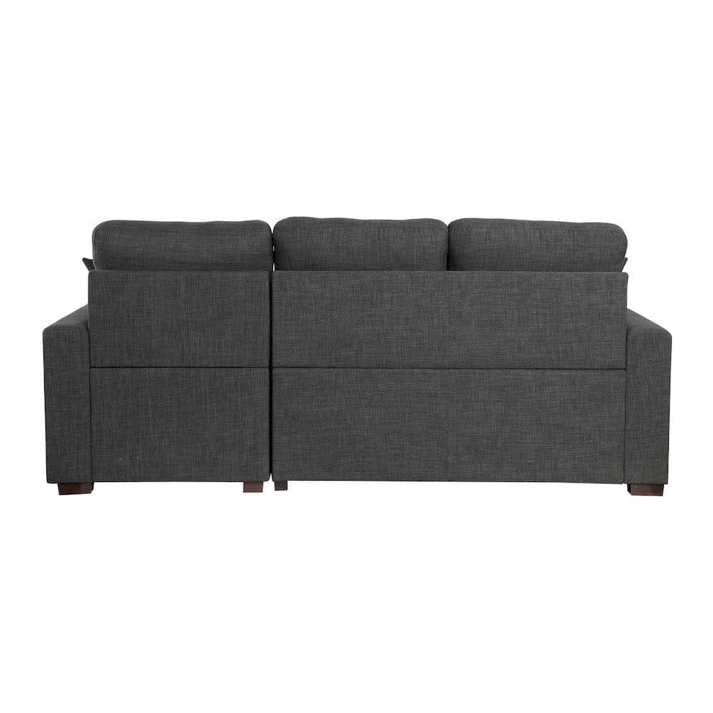 Homelegance  - McCafferty 2-Piece Sectional W/ Pull-out Bed and Right Chaise W/ Hidden Storage in Dark gray - 9916DGxSC  view 5