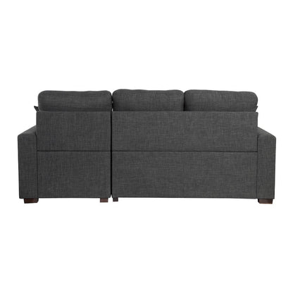 Homelegance  - McCafferty 2-Piece Sectional W/ Pull-out Bed and Right Chaise W/ Hidden Storage in Dark gray - 9916DGxSC  view 5