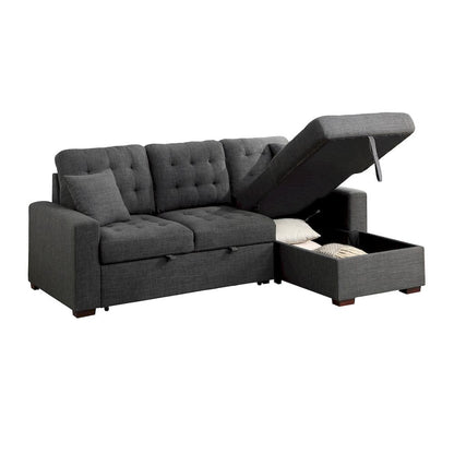 Homelegance  - McCafferty 2-Piece Sectional W/ Pull-out Bed and Right Chaise W/ Hidden Storage in Dark gray - 9916DGxSC  view 9