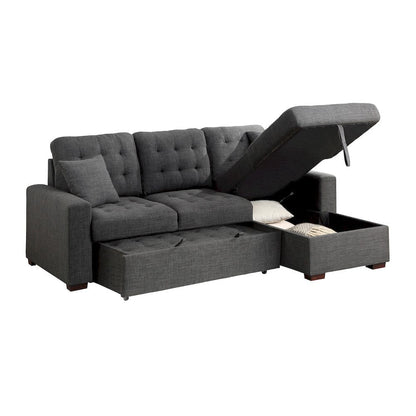 Homelegance  - McCafferty 2-Piece Sectional W/ Pull-out Bed and Right Chaise W/ Hidden Storage in Dark gray - 9916DGxSC  view 10