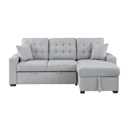 Homelegance  - McCafferty 2-Piece Sectional W/ Pull-out Bed and Right Chaise W/ Hidden Storage in Gray - 9916GYx2LLRC  view 1
