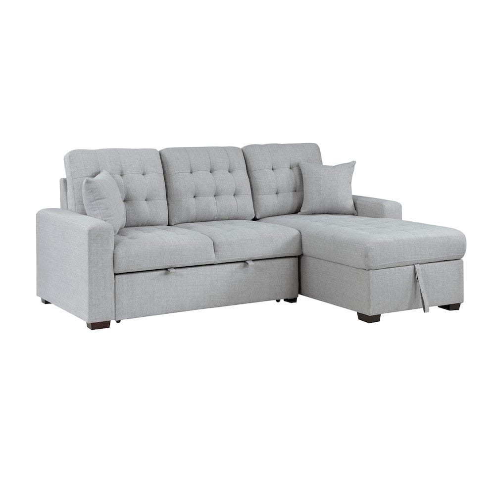 Homelegance  - McCafferty 2-Piece Sectional W/ Pull-out Bed and Right Chaise W/ Hidden Storage in Gray - 9916GYx2LLRC  view 2