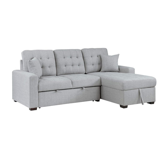 Homelegance  - McCafferty 2-Piece Sectional W/ Pull-out Bed and Right Chaise W/ Hidden Storage in Gray - 9916GYx2LLRC  view 2