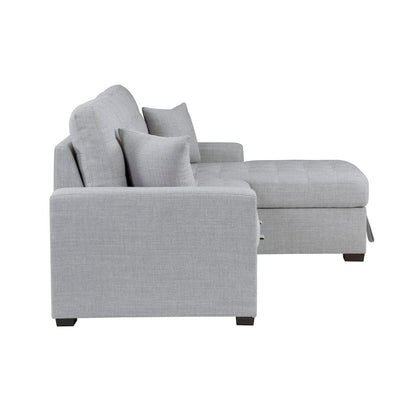 Homelegance  - McCafferty 2-Piece Sectional W/ Pull-out Bed and Right Chaise W/ Hidden Storage in Gray - 9916GYx2LLRC  view 3