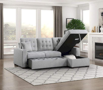 Homelegance  - McCafferty 2-Piece Sectional W/ Pull-out Bed and Right Chaise W/ Hidden Storage in Gray - 9916GYx2LLRC  view 9