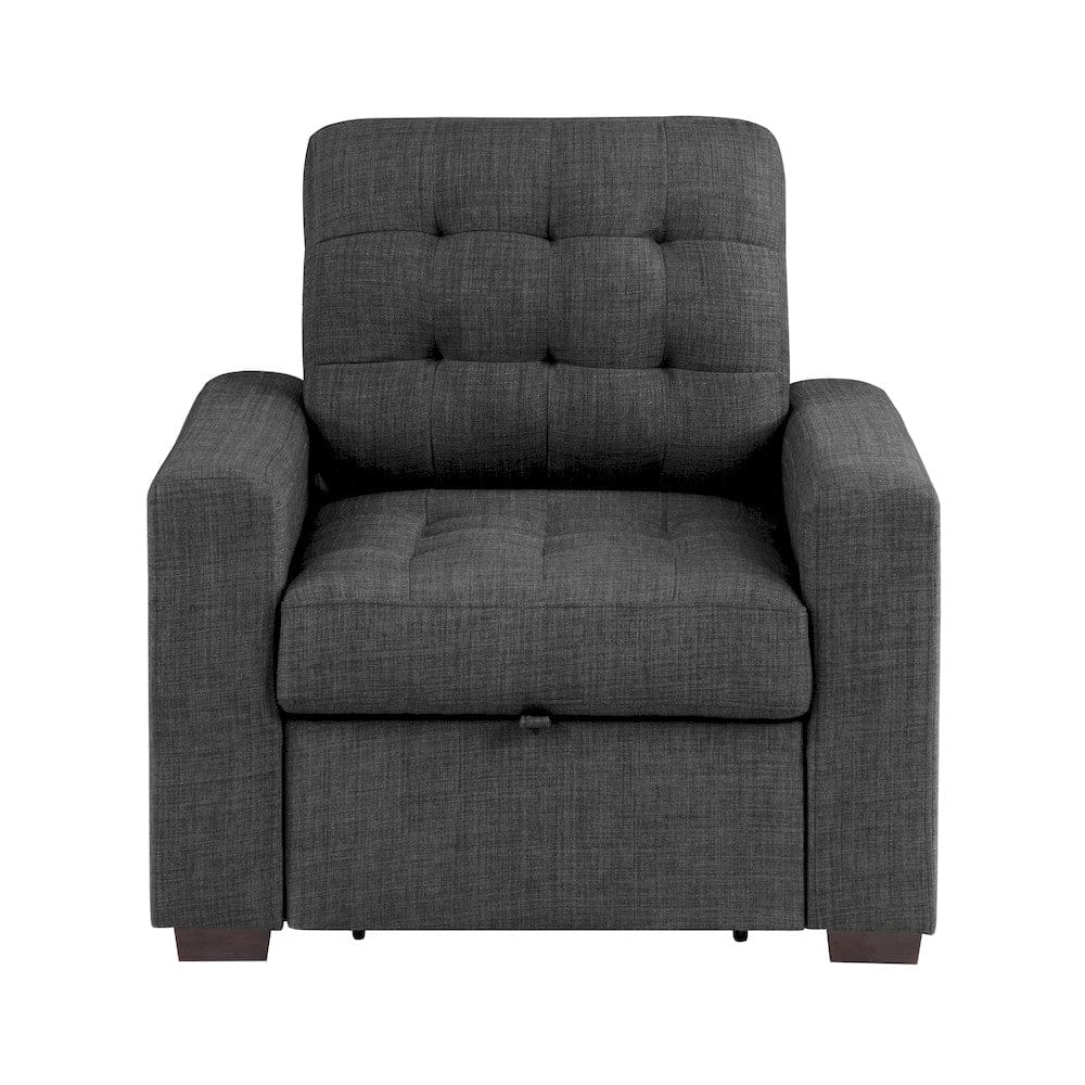 Homelegance  - McCafferty Chair W/ Pull-out Ottoman in Dark gray - 9916DG-1  view 1