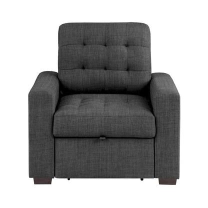 Homelegance  - McCafferty Chair W/ Pull-out Ottoman in Dark gray - 9916DG-1  view 1