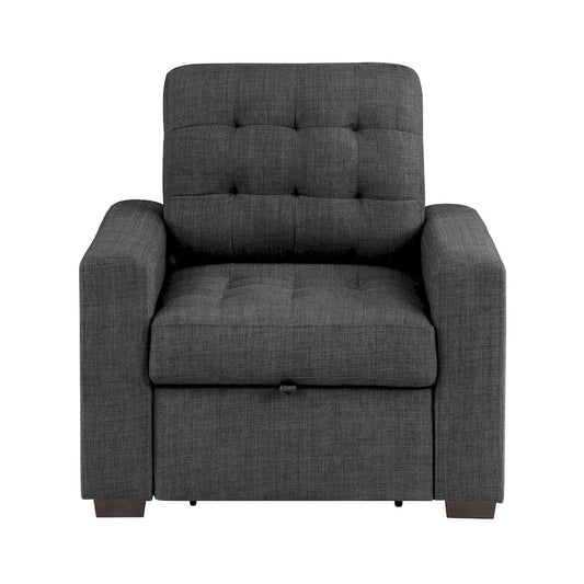 Homelegance  - McCafferty Chair W/ Pull-out Ottoman in Dark gray - 9916DG-1  view 1