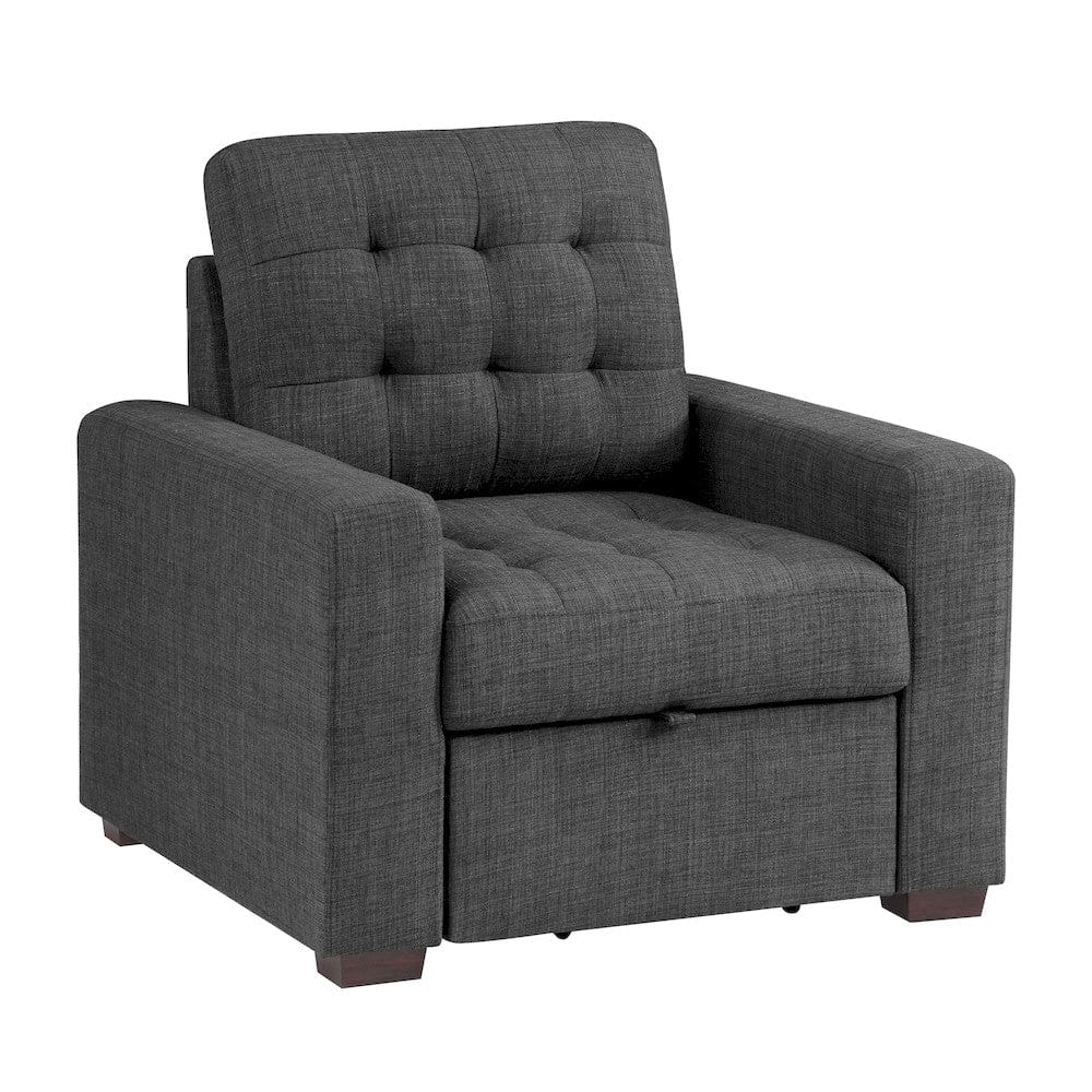 Homelegance  - McCafferty Chair W/ Pull-out Ottoman in Dark gray - 9916DG-1  view 2