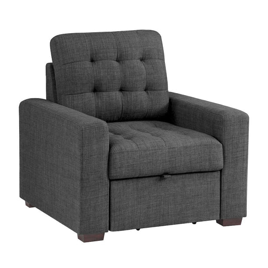 Homelegance  - McCafferty Chair W/ Pull-out Ottoman in Dark gray - 9916DG-1  view 2