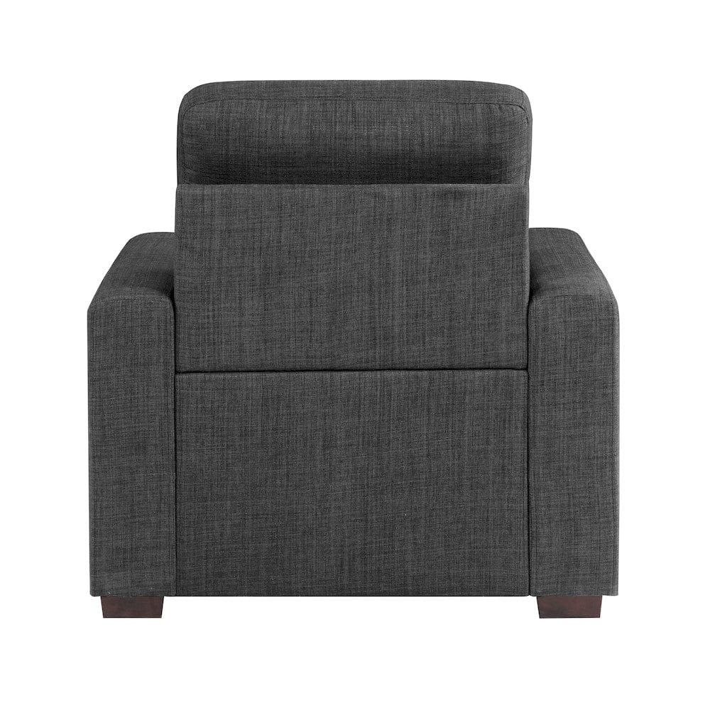 Homelegance  - McCafferty Chair W/ Pull-out Ottoman in Dark gray - 9916DG-1  view 4