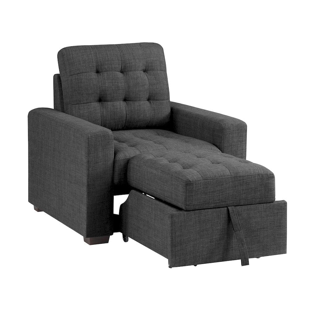 Homelegance  - McCafferty Chair W/ Pull-out Ottoman in Dark gray - 9916DG-1  view 5