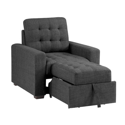 Homelegance  - McCafferty Chair W/ Pull-out Ottoman in Dark gray - 9916DG-1  view 5