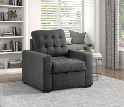 Homelegance  - McCafferty Chair W/ Pull-out Ottoman in Dark gray - 9916DG-1  view 6