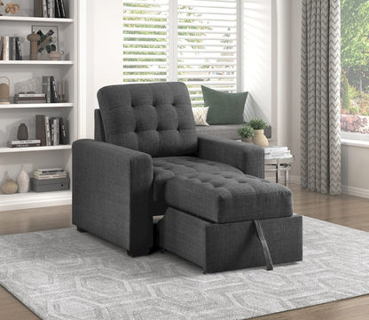 Homelegance  - McCafferty Chair W/ Pull-out Ottoman in Dark gray - 9916DG-1  view 7