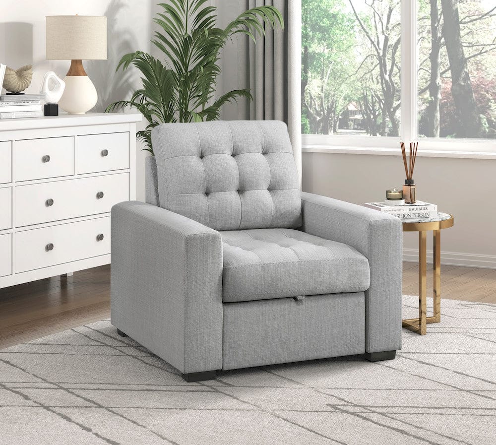 Homelegance  - McCafferty Chair W/ Pull-out Ottoman in Gray - 9916GY-1  view 6