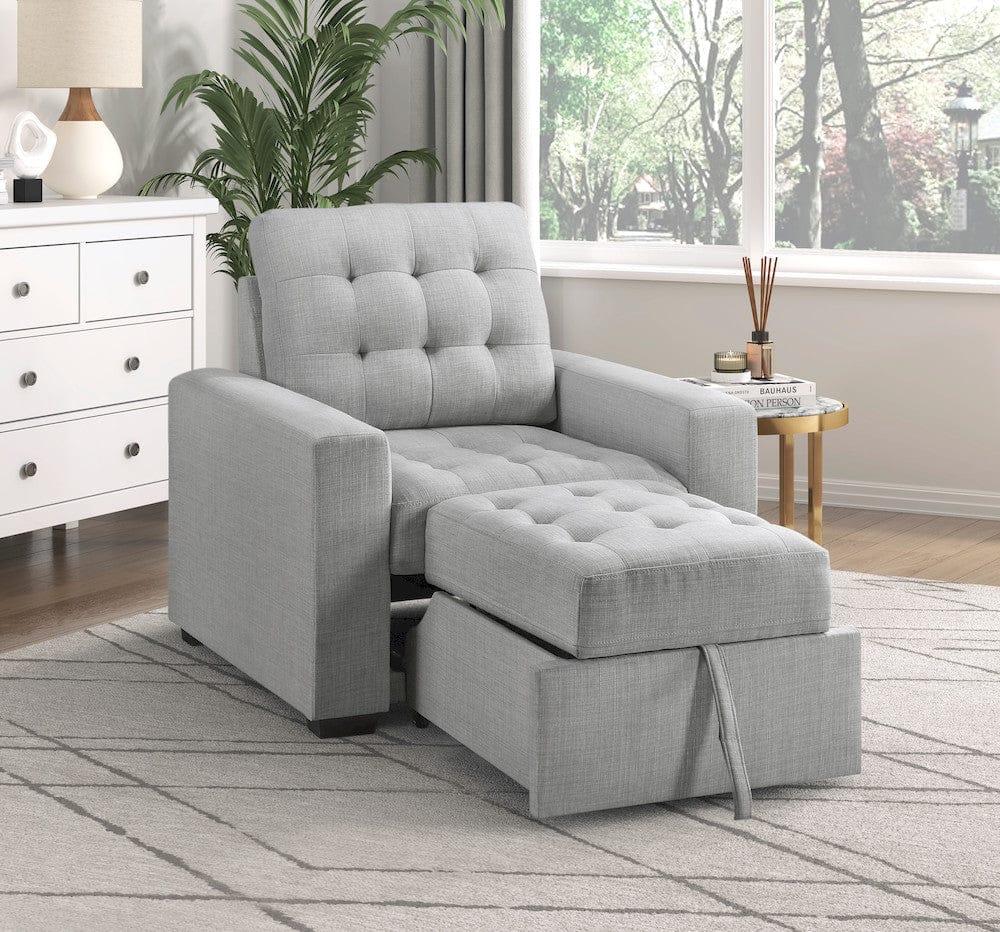 Homelegance  - McCafferty Chair W/ Pull-out Ottoman in Gray - 9916GY-1  view 7