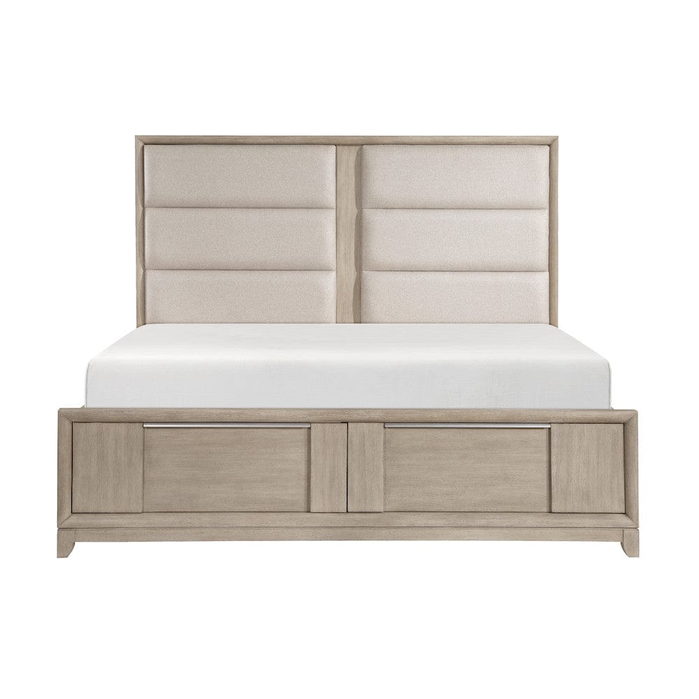 Homelegance  - McKewen Eastern King Platform Bed W/ Footboard Storage in Light gray - 1820NK-1EKx  view 3