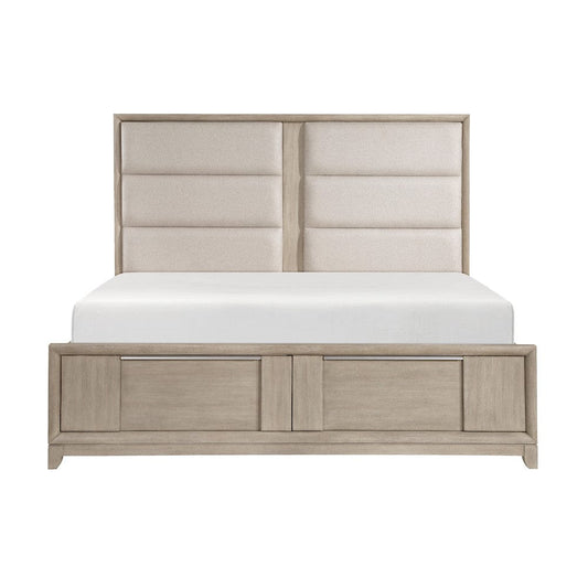 Homelegance  - McKewen Queen Platform Bed W/ Footboard Storage in Light gray - 1820N-1x  view 1