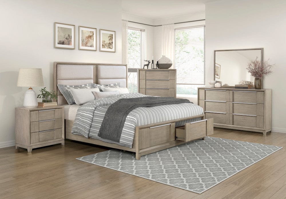 Homelegance  - McKewen Queen Platform Bed W/ Footboard Storage in Light gray - 1820N-1x  view 3