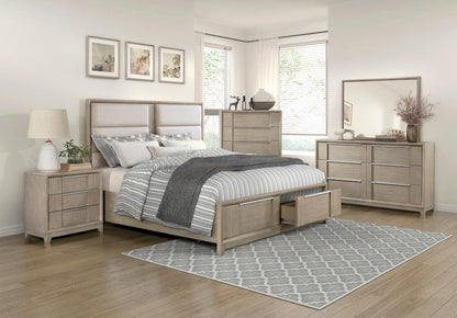 Homelegance  - McKewen Queen Platform Bed W/ Footboard Storage in Light gray - 1820N-1x  view 3