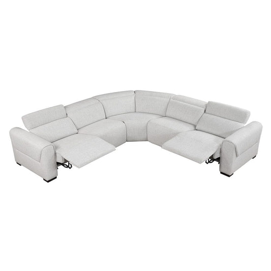 Homelegance  - McPherson 5-Piece Modular Power Reclining Sectional W/ Power Headrests, Charging Ports in Cloud - 9455CLDx5LRRRPWH  view 1