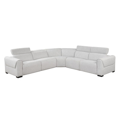 Homelegance  - McPherson 5-Piece Modular Power Reclining Sectional W/ Power Headrests, Charging Ports in Cloud - 9455CLDx5LRRRPWH  view 5