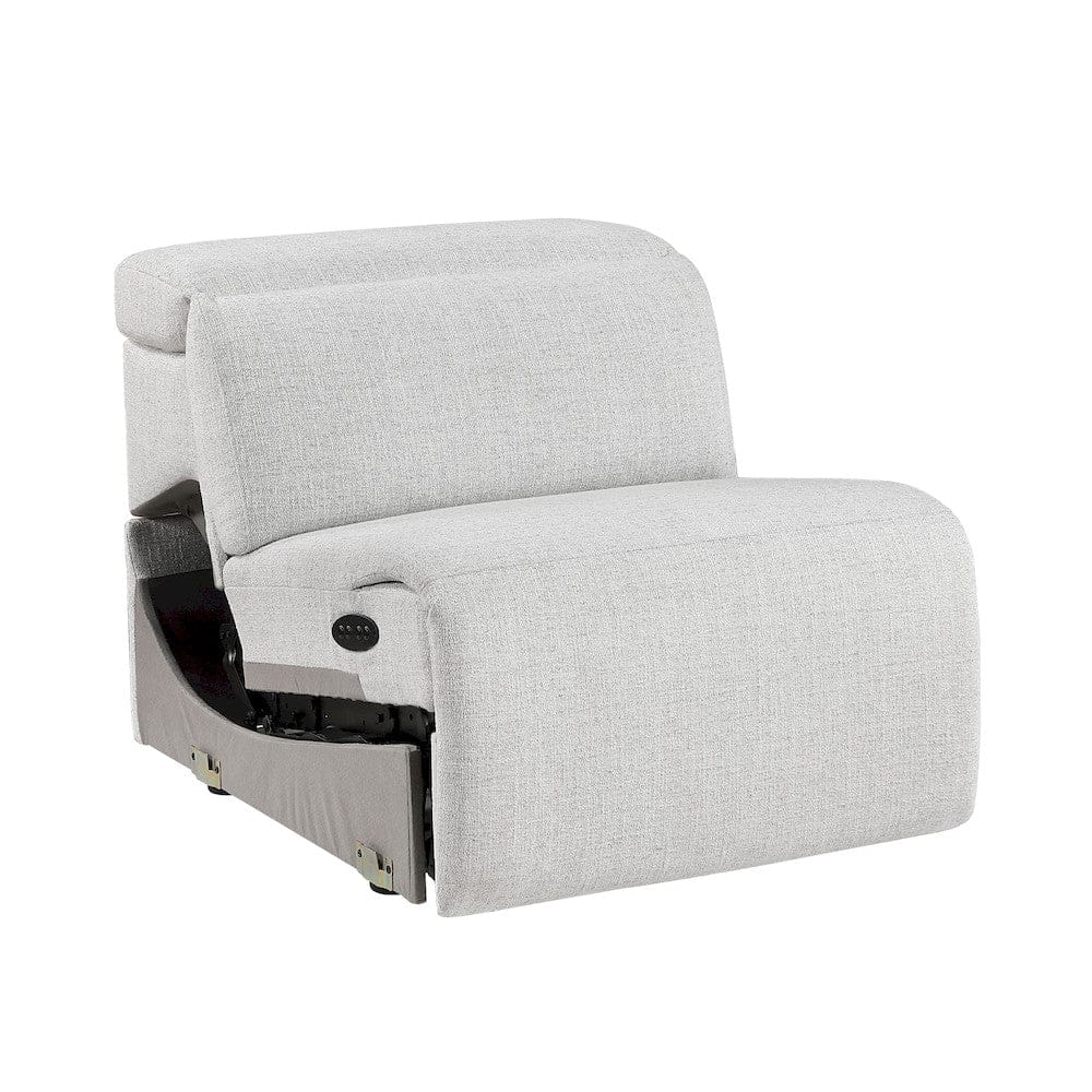 Homelegance  - McPherson 5-Piece Modular Power Reclining Sectional W/ Power Headrests, Charging Ports in Cloud - 9455CLDx5LRRRPWH  view 12