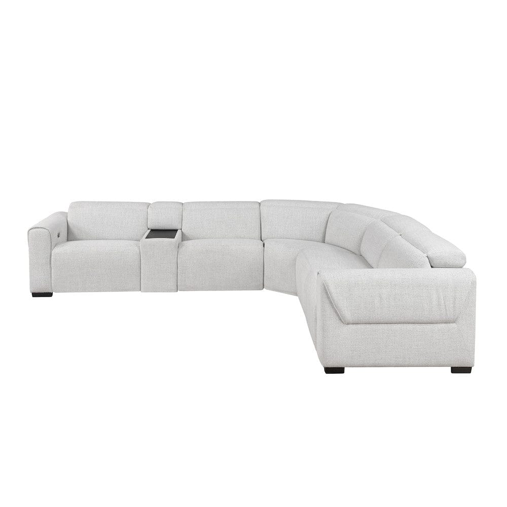Homelegance  - McPherson 6-Piece Modular Power Reclining Sectional W/ Power Headrests, Charging Ports in Cloud - 9455CLDx6LRRRPWH  view 1