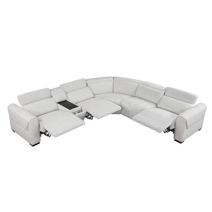 Homelegance  - McPherson 6-Piece Modular Power Reclining Sectional W/ Power Headrests, Charging Ports in Cloud - 9455CLDx6LRRRPWH  view 2