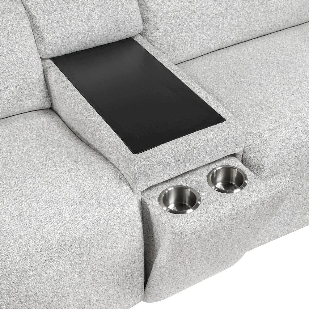 Homelegance  - McPherson 6-Piece Modular Power Reclining Sectional W/ Power Headrests, Charging Ports in Cloud - 9455CLDx6LRRRPWH  view 6