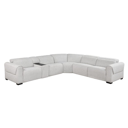 Homelegance  - McPherson 6-Piece Modular Power Reclining Sectional W/ Power Headrests, Charging Ports in Cloud - 9455CLDx6LRRRPWH  view 11