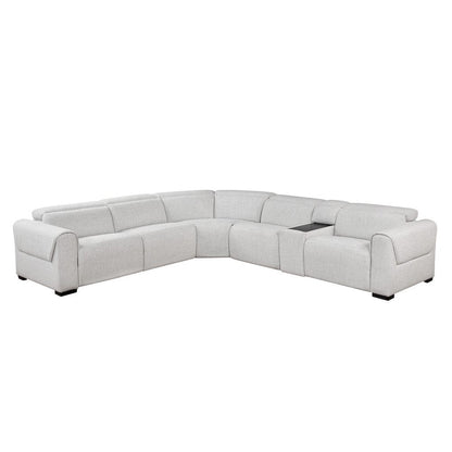 Homelegance  - McPherson 6-Piece Modular Power Reclining Sectional W/ Power Headrests, Charging Ports in Cloud - 9455CLDx6LRRRPWH  view 12