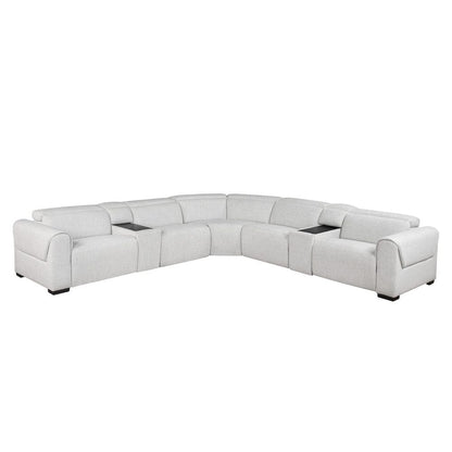 Homelegance  - McPherson 7-Piece Modular Power Reclining Sectional W/ Power Headrests in Cloud - 9455CLDx7LRRRPWH  view 1