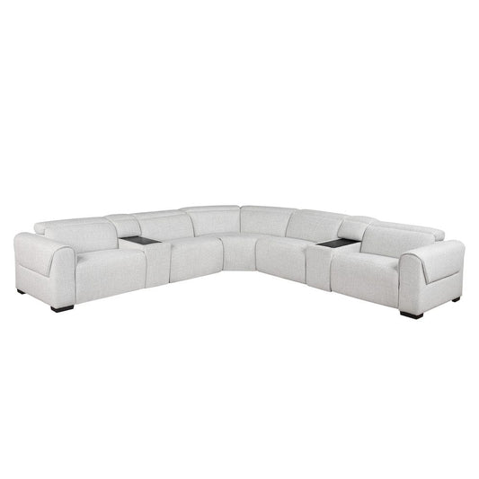 Homelegance  - McPherson 7-Piece Modular Power Reclining Sectional W/ Power Headrests in Cloud - 9455CLDx7LRRRPWH  view 1
