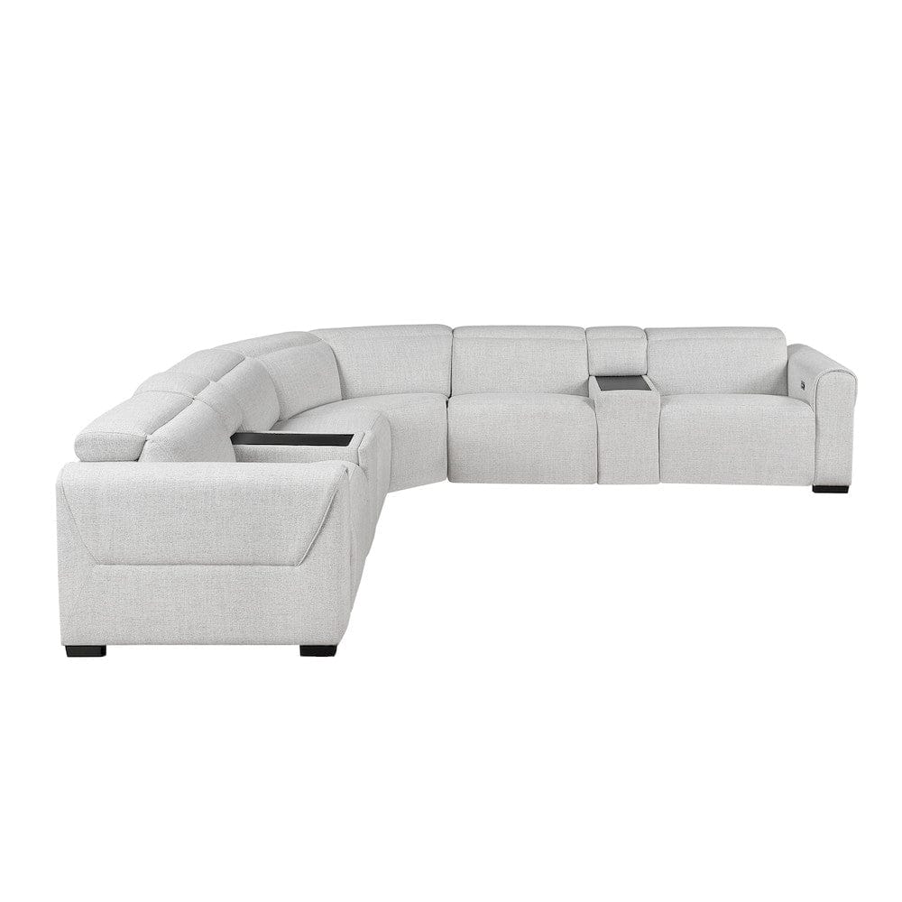 Homelegance  - McPherson 7-Piece Modular Power Reclining Sectional W/ Power Headrests in Cloud - 9455CLDx7LRRRPWH  view 2