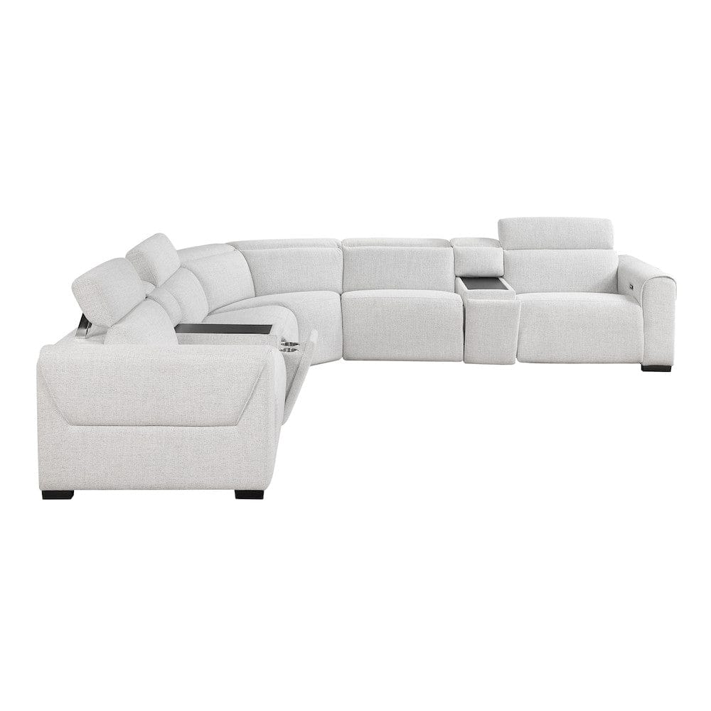 Homelegance  - McPherson 7-Piece Modular Power Reclining Sectional W/ Power Headrests in Cloud - 9455CLDx7LRRRPWH  view 3