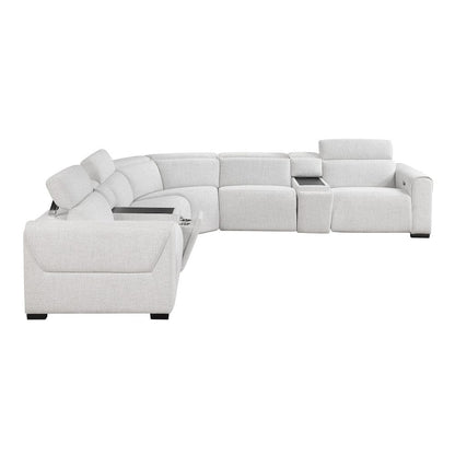 Homelegance  - McPherson 7-Piece Modular Power Reclining Sectional W/ Power Headrests in Cloud - 9455CLDx7LRRRPWH  view 3