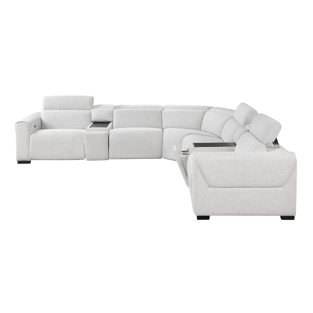 Homelegance  - McPherson 7-Piece Modular Power Reclining Sectional W/ Power Headrests in Cloud - 9455CLDx7LRRRPWH  view 4