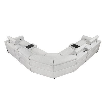 Homelegance  - McPherson 7-Piece Modular Power Reclining Sectional W/ Power Headrests in Cloud - 9455CLDx7LRRRPWH  view 5
