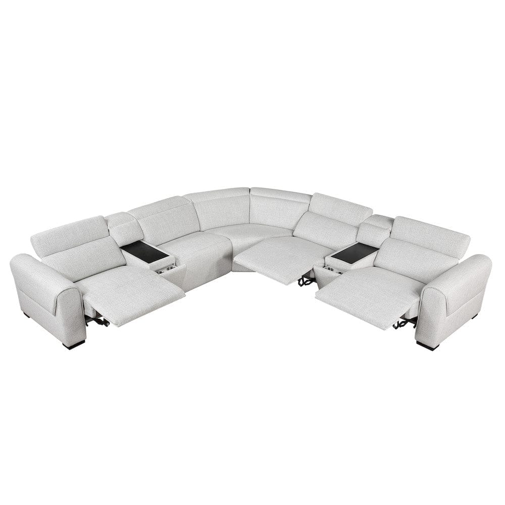 Homelegance  - McPherson 7-Piece Modular Power Reclining Sectional W/ Power Headrests in Cloud - 9455CLDx7LRRRPWH  view 8
