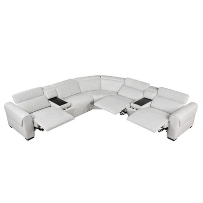 Homelegance  - McPherson 7-Piece Modular Power Reclining Sectional W/ Power Headrests in Cloud - 9455CLDx7LRRRPWH  view 8