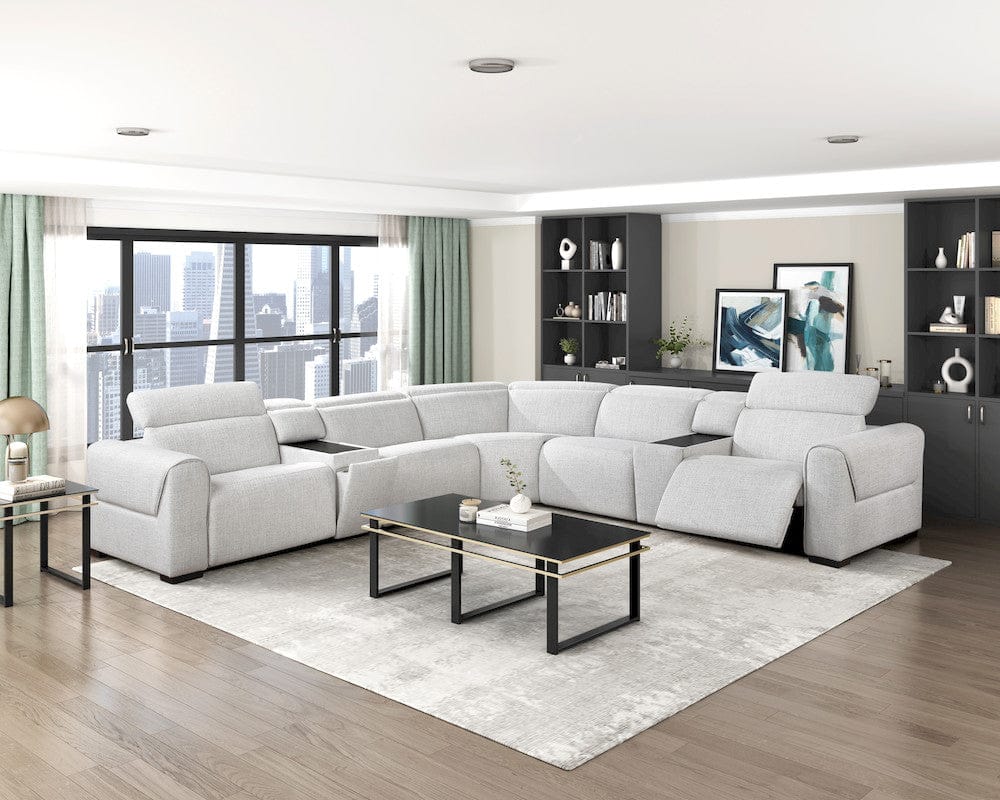 Homelegance  - McPherson 7-Piece Modular Power Reclining Sectional W/ Power Headrests in Cloud - 9455CLDx7LRRRPWH  view 9