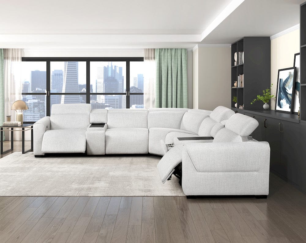 Homelegance  - McPherson 7-Piece Modular Power Reclining Sectional W/ Power Headrests in Cloud - 9455CLDx7LRRRPWH  view 10