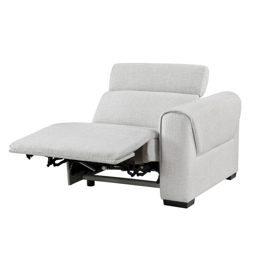 Homelegance  - McPherson Power Double Reclining Love Seat W/ Center Console and Power Headrests, Charging Ports in Cloud - 9455CLD-2CNPWHx  view 7