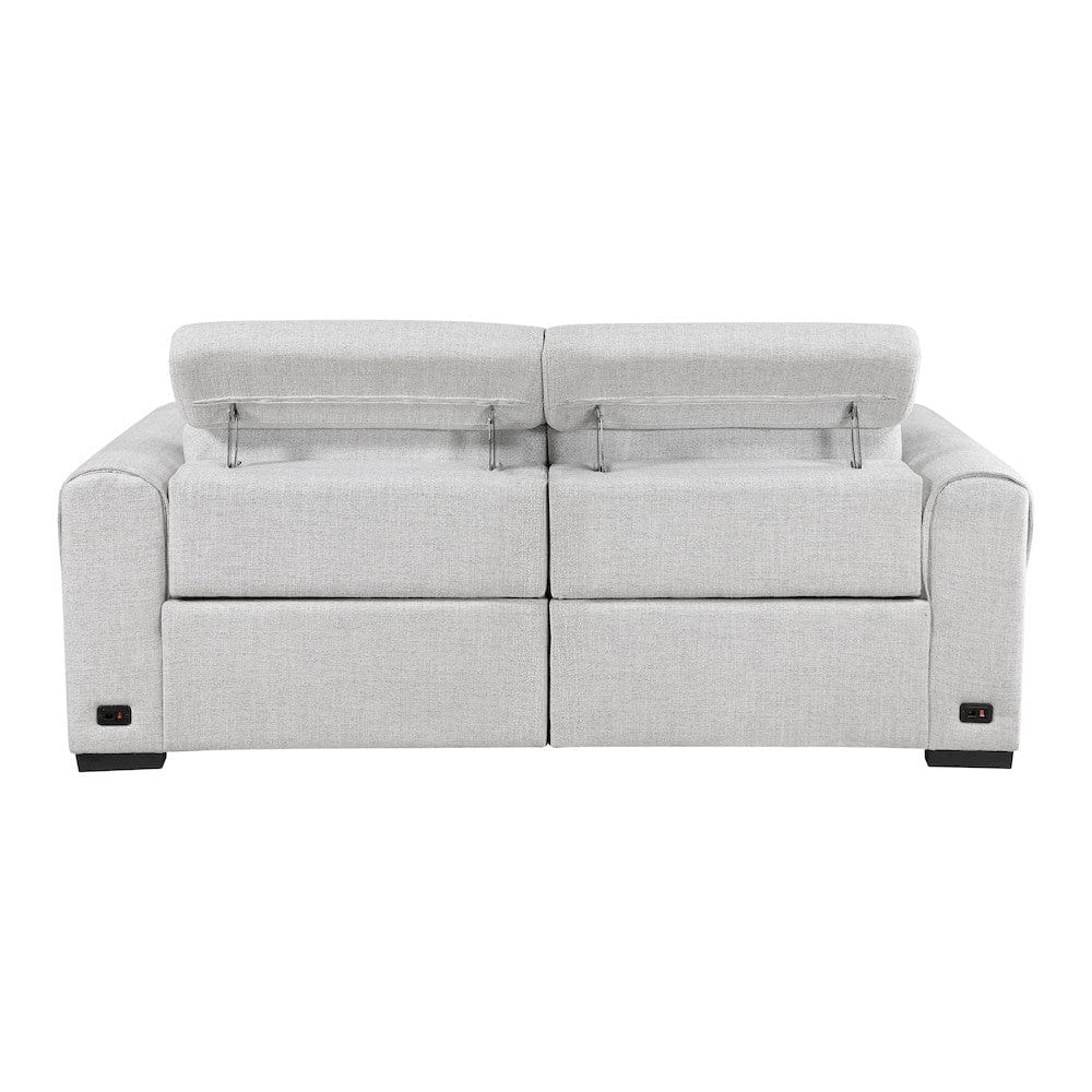 Homelegance  - McPherson Power Double Reclining Love Seat W/ Power Headrests, Charging Ports in Cloud - 9455CLD-2PWHx  view 10
