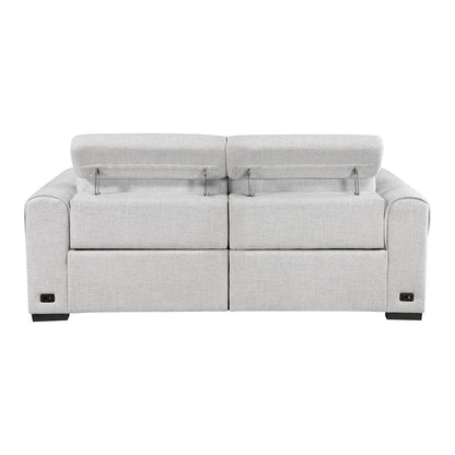 Homelegance  - McPherson Power Double Reclining Love Seat W/ Power Headrests, Charging Ports in Cloud - 9455CLD-2PWHx  view 10