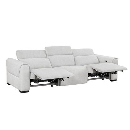 Homelegance  - McPherson Power Double Reclining Sofa W/ Power Headrests, Charging Ports in Cloud - 9455CLD-3PWHx  view 5